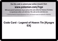 Code Card - Legend of Hoenn Tin [Kyogre EX] - Code Card