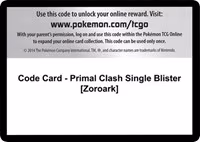 Code Card - Primal Clash Single Blister [Zoroark] - Code Card