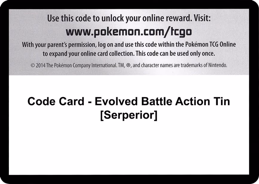 Code Card - Evolved Battle Action Tin [Serperior]