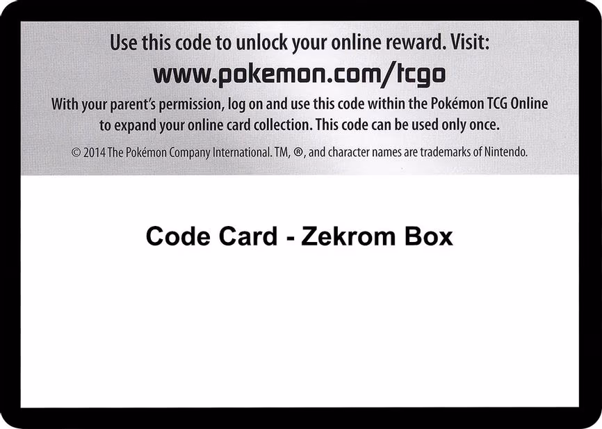 Code Card - Zekrom Box