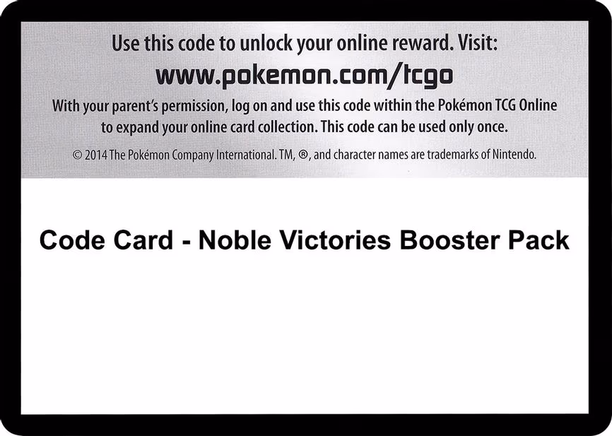 Code Card - Noble Victories Booster Pack
