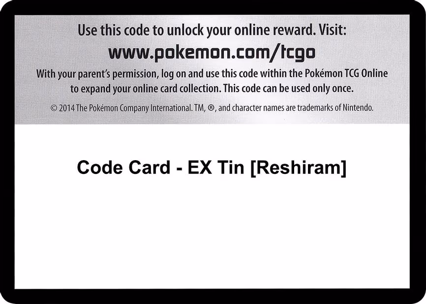 Code Card - EX Tin [Reshiram]