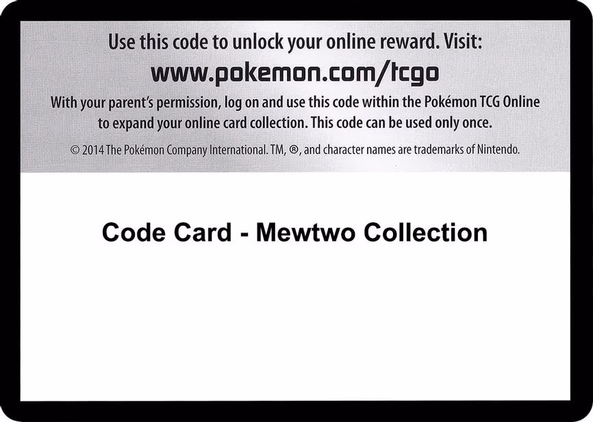 Code Card - Mewtwo Collection