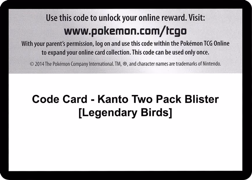 Code Card - Kanto Two Pack Blister [Legendary Birds]