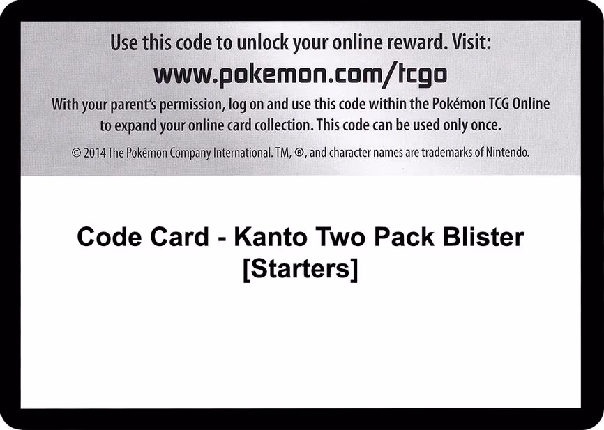 Code Card - Kanto Two Pack Blister [Starters]