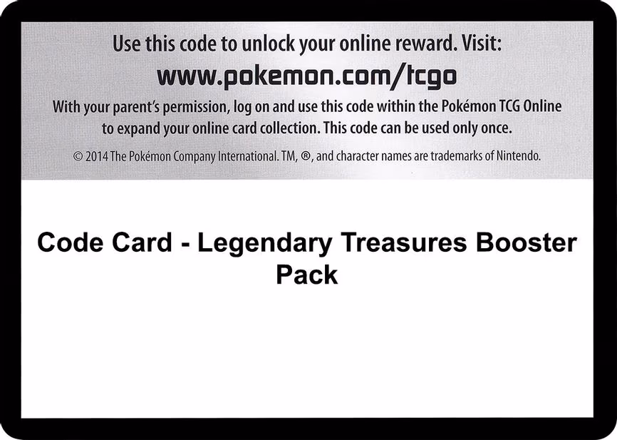 Code Card - Legendary Treasures Booster Pack