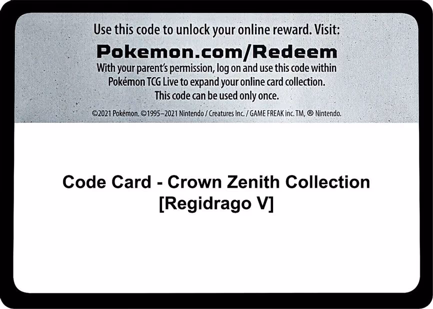 Code Card - Crown Zenith Collection [Regidrago V]