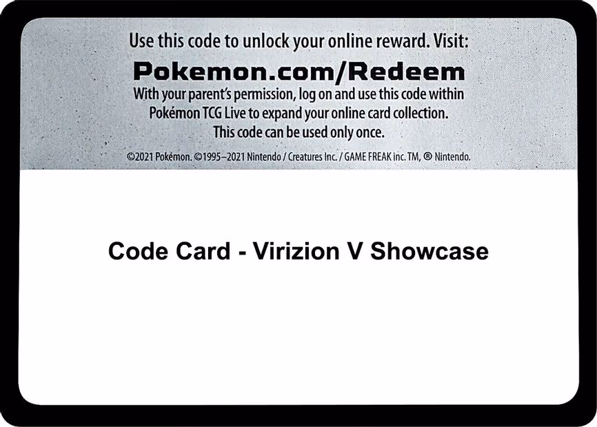 Code Card - Virizion V Showcase - Code Card
