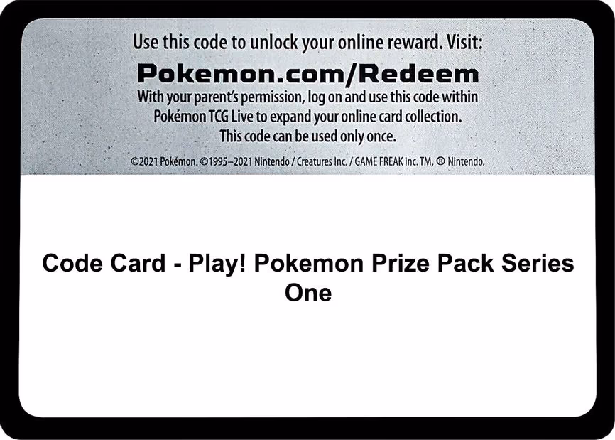Code Card - Play! Pokemon Prize Pack Series One - Code Card