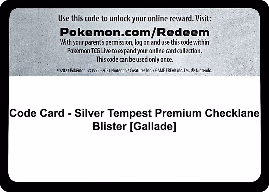 Code Card - Silver Tempest Premium Checklane Blister [Gallade] - Code Card