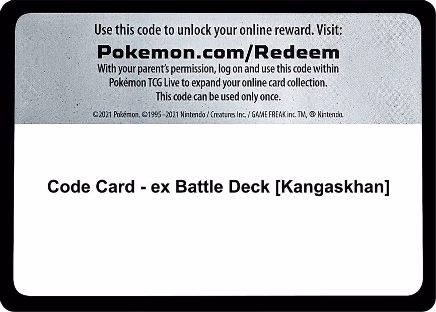 Code Card - ex Battle Deck [Kangaskhan] - Code Card