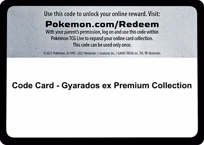 Code Card - Gyarados ex Premium Collection - Code Card