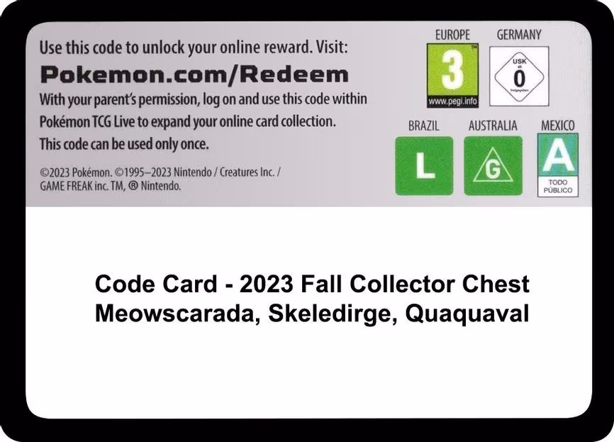 Code Card - Fall 2023 Collector Chest - Code Card