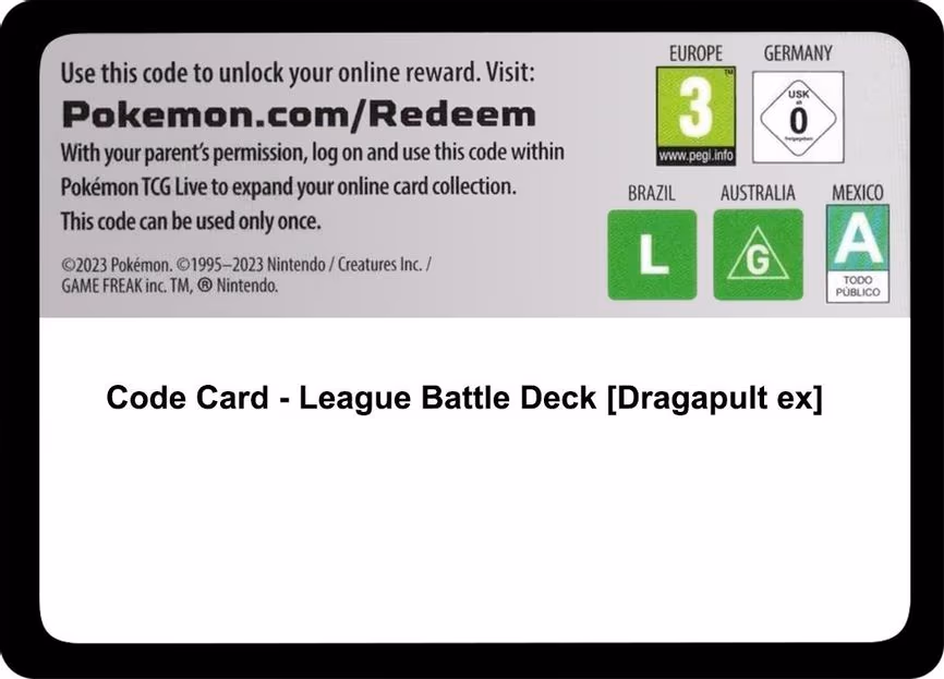 Code Card - League Battle Deck [Dragapult ex] - Code Card