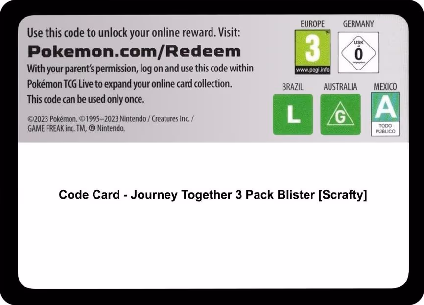 Code Card - Journey Together 3 Pack Blister [Scrafty]