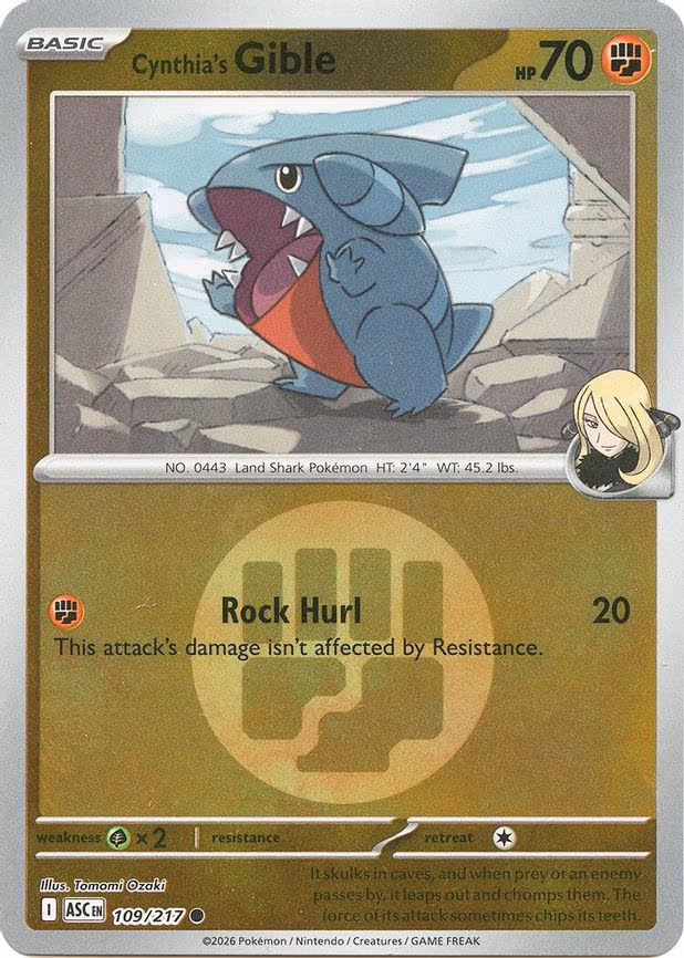 Cynthia's Gible (Energy Symbol Pattern) - Common (109/217)