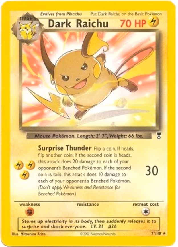 Dark Raichu - 7/110 (WotC Legendary Collection) - Rare (007/110)