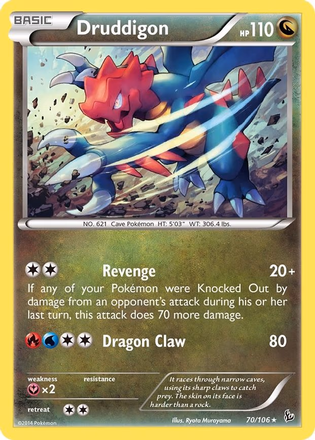 Druddigon - 70/106 (Flashfire) - Rare (070/106)