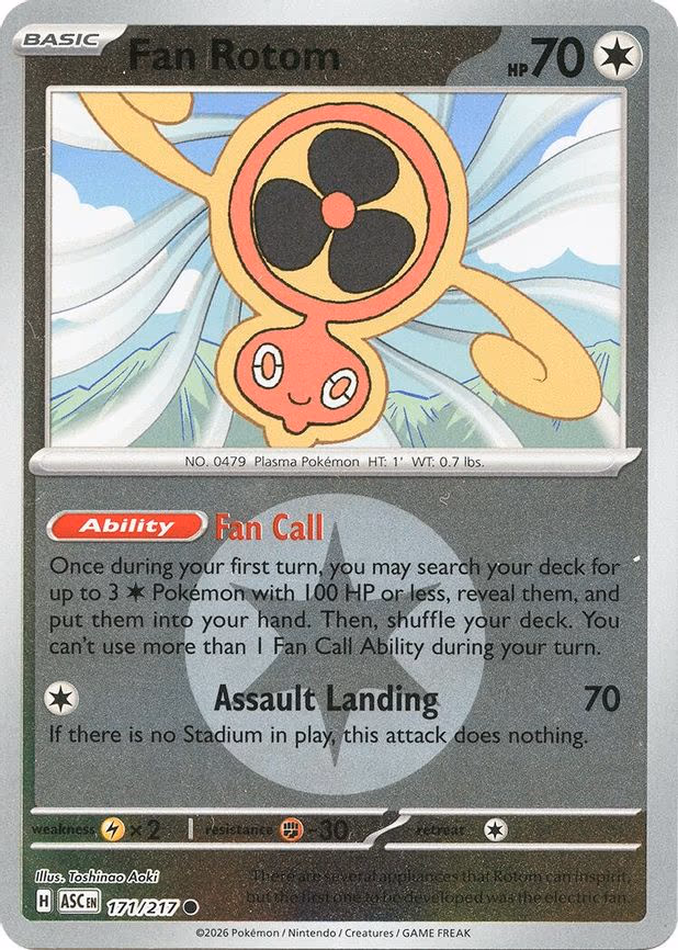 Fan Rotom - 171/217 (Energy Symbol Pattern) - Common (171/217)