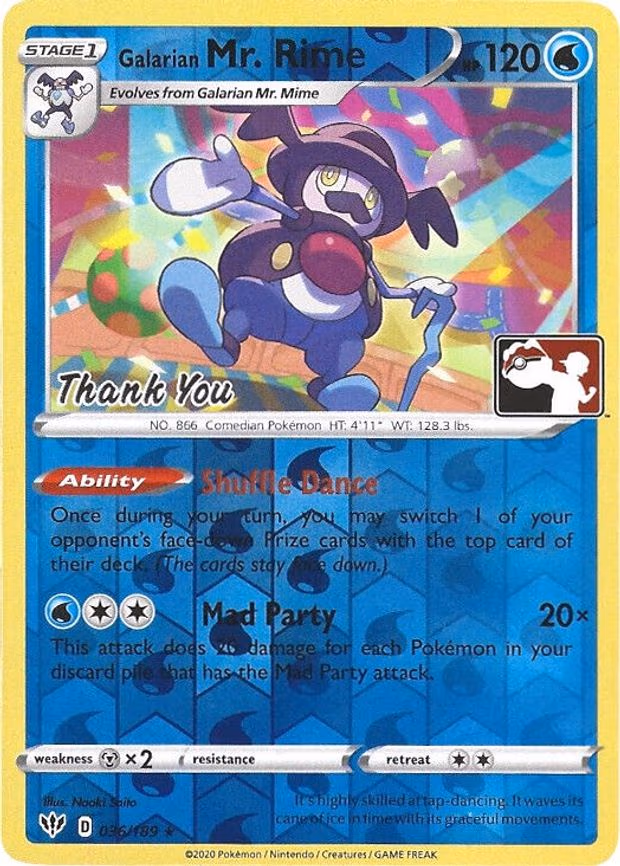 Galarian Mr. Rime - 036/189 (Pokemon League) [Thank You] - Promo (036/189)