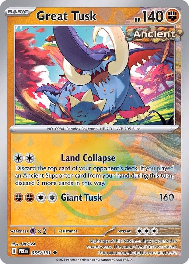 Great Tusk (Poke Ball Pattern) - Uncommon (055/131)