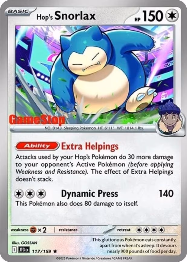 Hop's Snorlax - 117/159 (GameStop) - Promo (117/159)