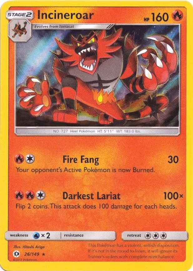 Incineroar - 26/149 (Water Web Holo) - Holo Rare (026/149)