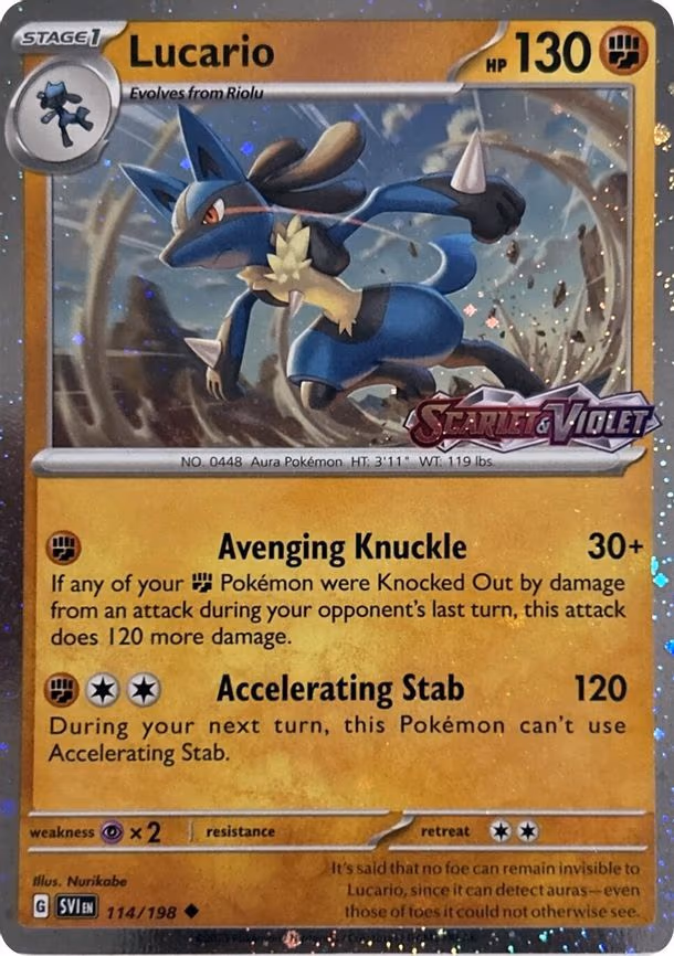 Lucario (Scarlet & Violet Stamp) - Uncommon (114/198)