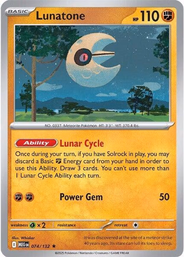 Lunatone - 074/132 (Non-Holo) - Rare (074/132)