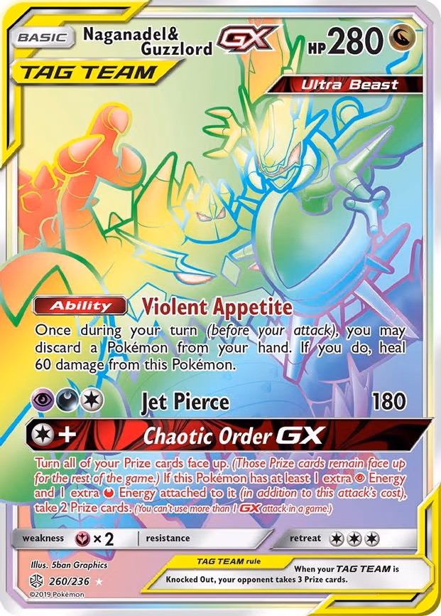 Naganadel & Guzzlord GX - Rainbow Rare (260/236)