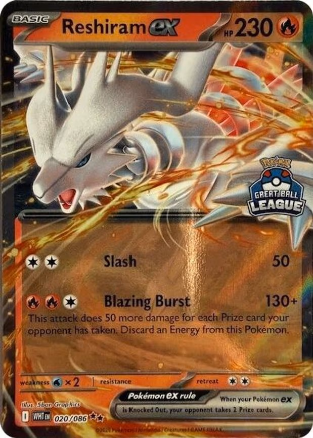 Reshiram ex (Great Ball League) - Double Rare (020/086)