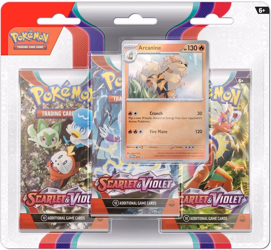 Scarlet & Violet 3 Pack Blister [Arcanine]