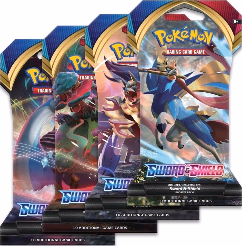 Sword And Shield Base Set Sleeved Booster Pack Art Bundle [Set of 4]