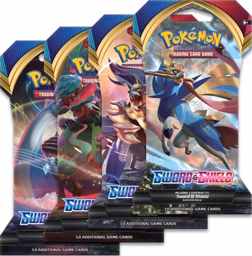 Sword And Shield Base Set Sleeved Booster Pack Art Bundle [Set of 4]