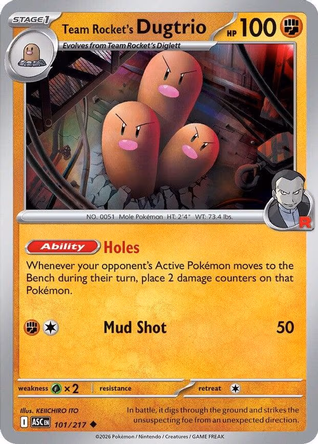 Team Rocket's Dugtrio - Uncommon (101/217)