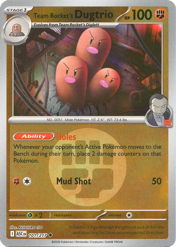 Team Rocket's Dugtrio - 101/217 (Energy Symbol Pattern) - Uncommon (101/217)