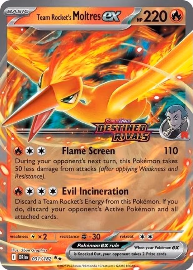 Team Rocket's Moltres ex - 31/182 (Destined Rivals Stamp) - Double Rare (031/182)