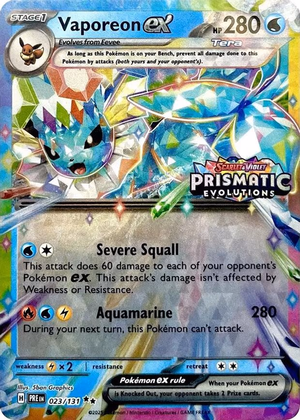 Vaporeon ex - 023/131 (Prismatic Evolutions Stamp) - Promo (023/131)
