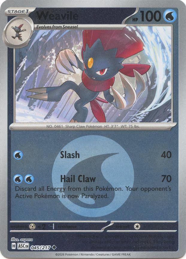 Weavile - 045/217 (Energy Symbol Pattern) - Uncommon (045/217)
