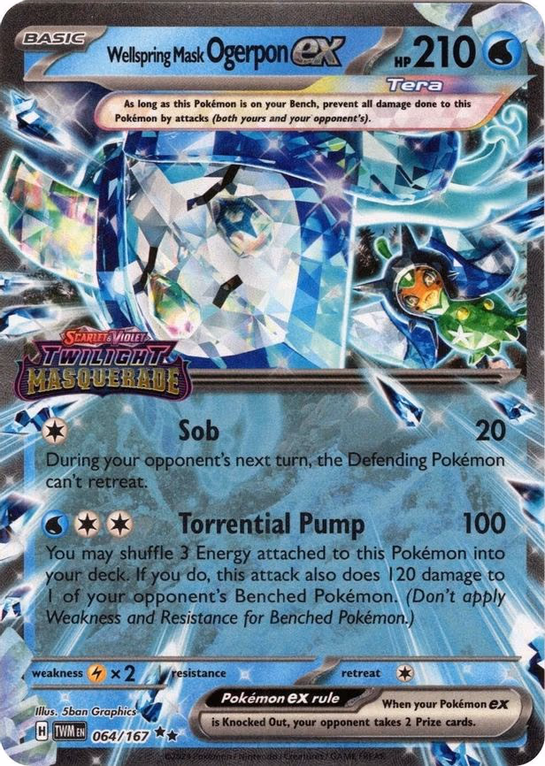 Wellspring Mask Ogerpon ex (Twilight Masquerade Stamp) - Double Rare (064/167)