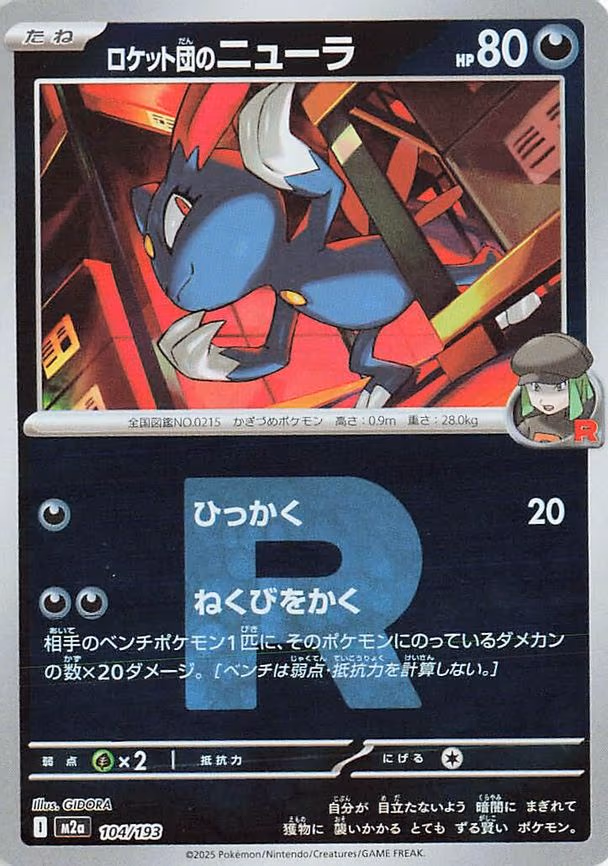 Team Rocket's Sneasel (Team Rocket Pattern) (104/193)