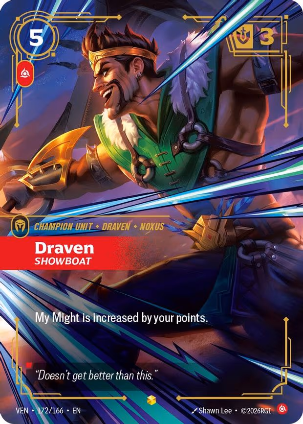 Draven - Showboat (Overnumbered) - Rare (172/166)