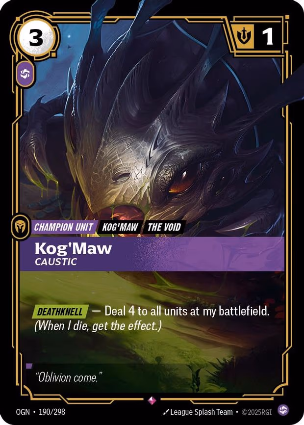 Kog'Maw - Caustic - Rare (190/298)