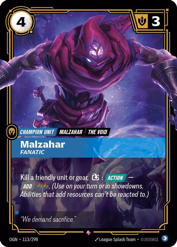Malzahar - Fanatic - Rare (113/298)