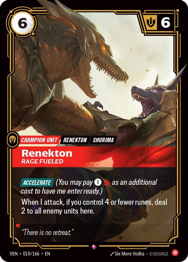 Renekton - Rage Fueled - Rare (019/166)