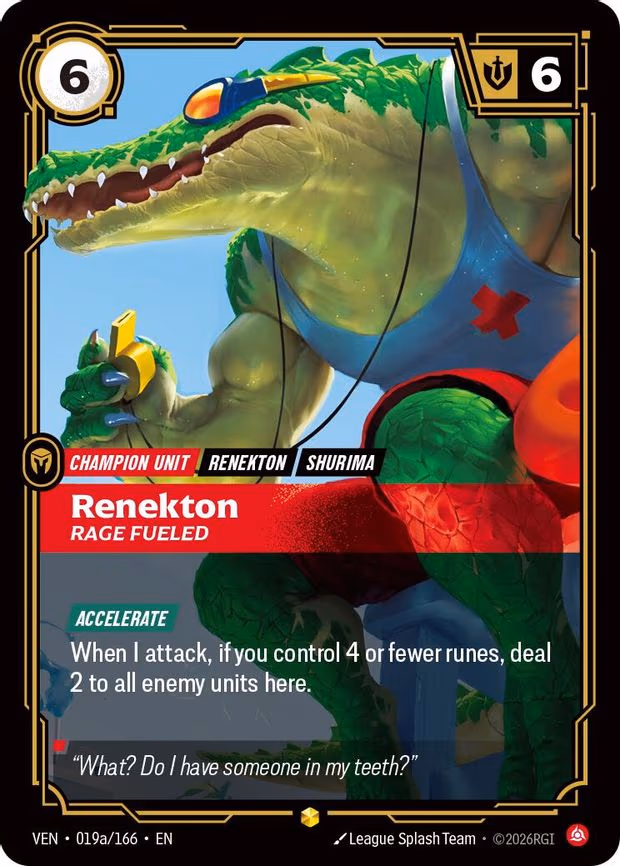 Renekton - Rage Fueled - Rare (019a/166)