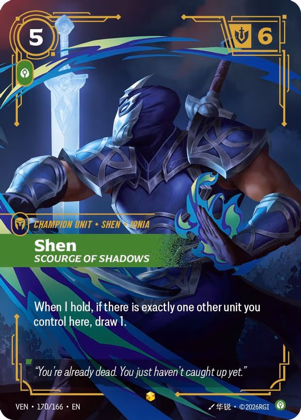 Shen - Scourge of Shadows (Overnumbered) - Rare (170/166)