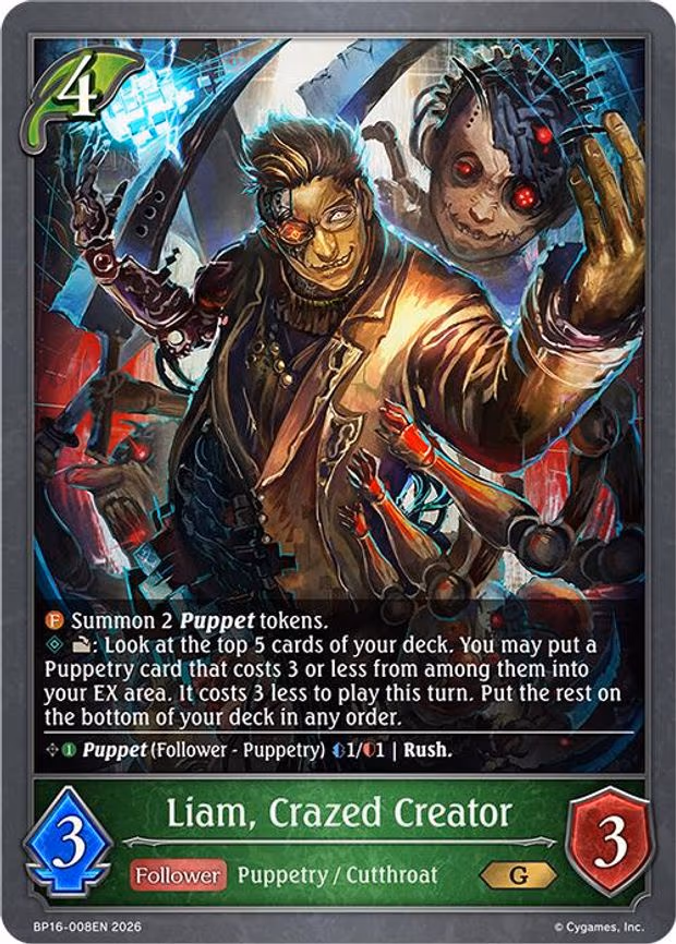 Liam, Crazed Creator - Gold (BP16-008EN)