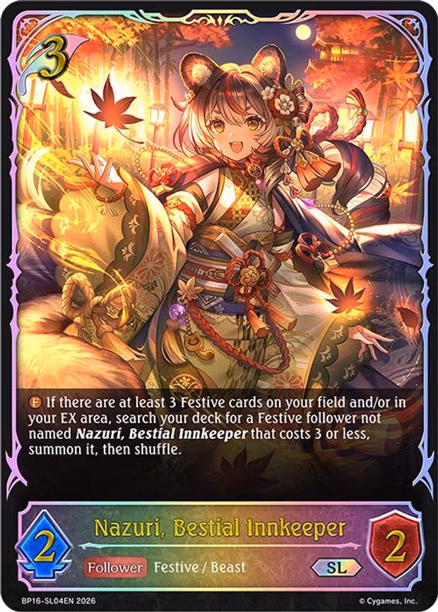 Nazuri, Bestial Innkeeper - Super Legendary (BP16-SL04EN)