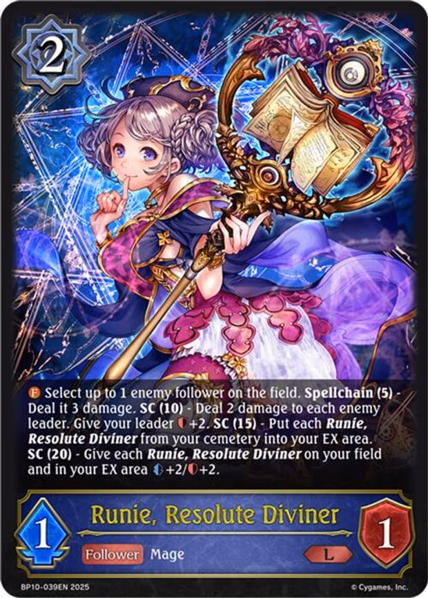 Runie, Resolute Diviner - Legendary (BP10-039EN)